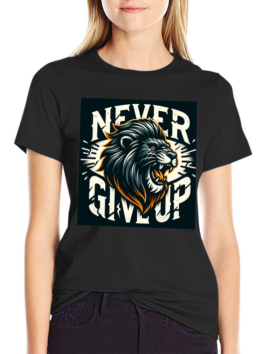 Lion Never Give Up Graphic Tee