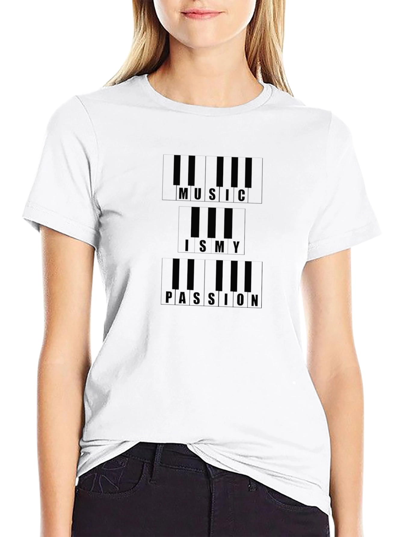 Music is My Passion Graphic Tee - Black T-Shirt
