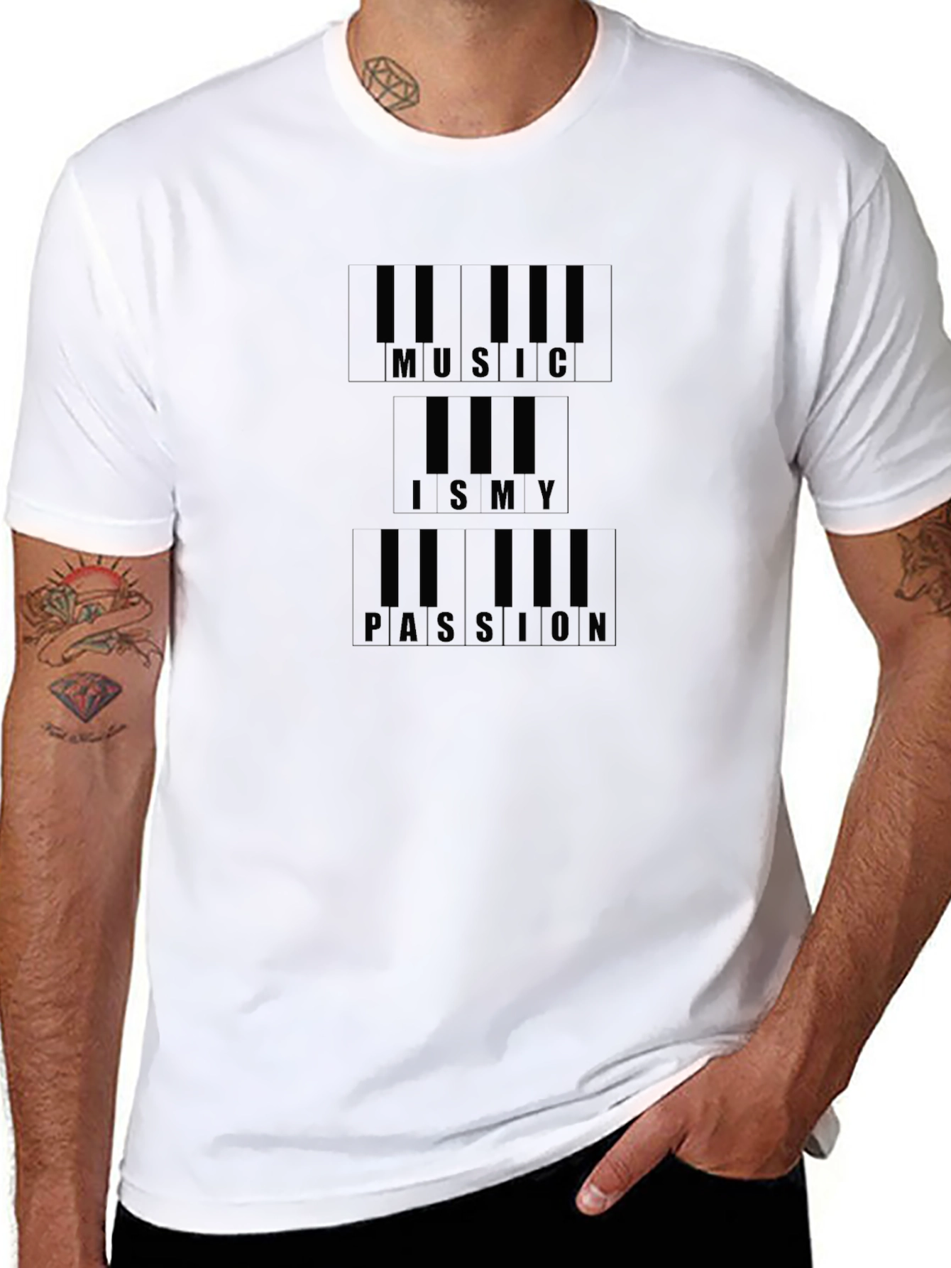 Music is My Passion Graphic Tee - Black T-Shirt
