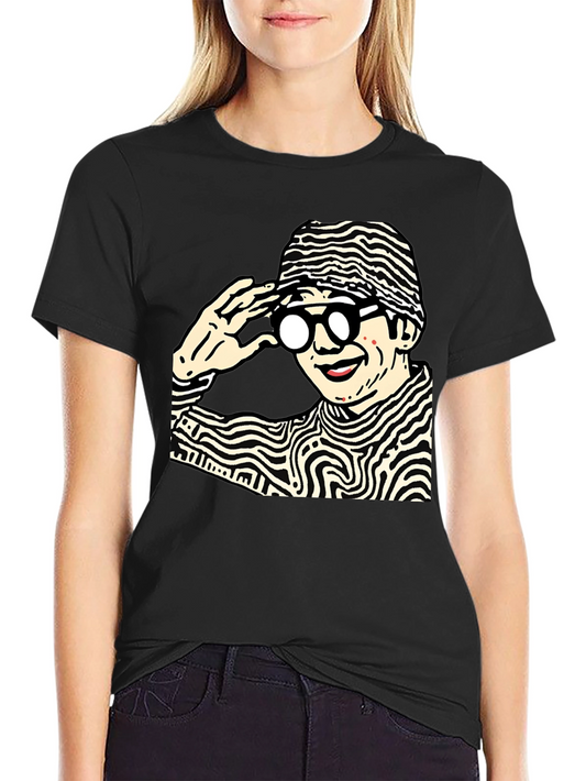Funky Graphic Print Black Cotton T-Shirt