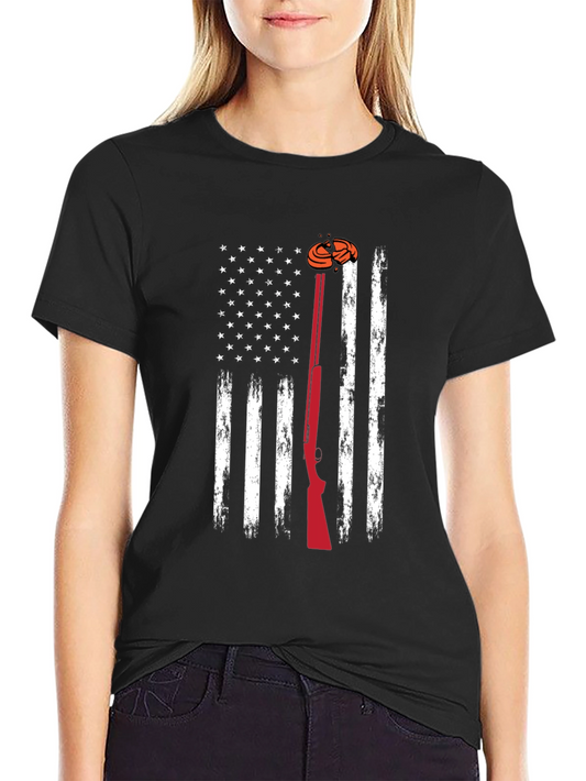 American Flag Clay Shooting T-Shirt