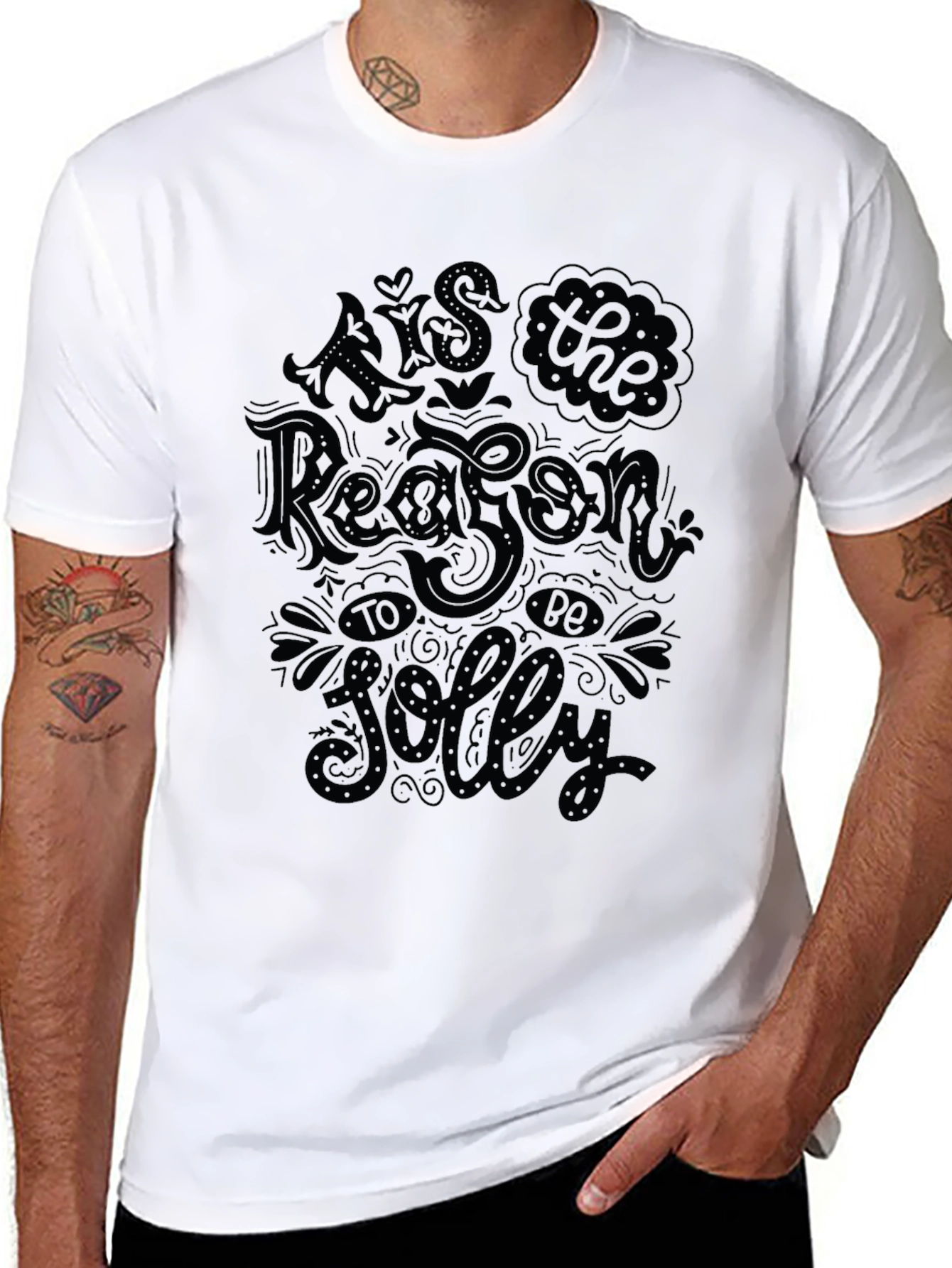 Tis The Reason To Be Jolly Black T-Shirt