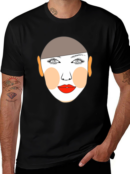 Graphic Face Tee - Stylish Black T-Shirt