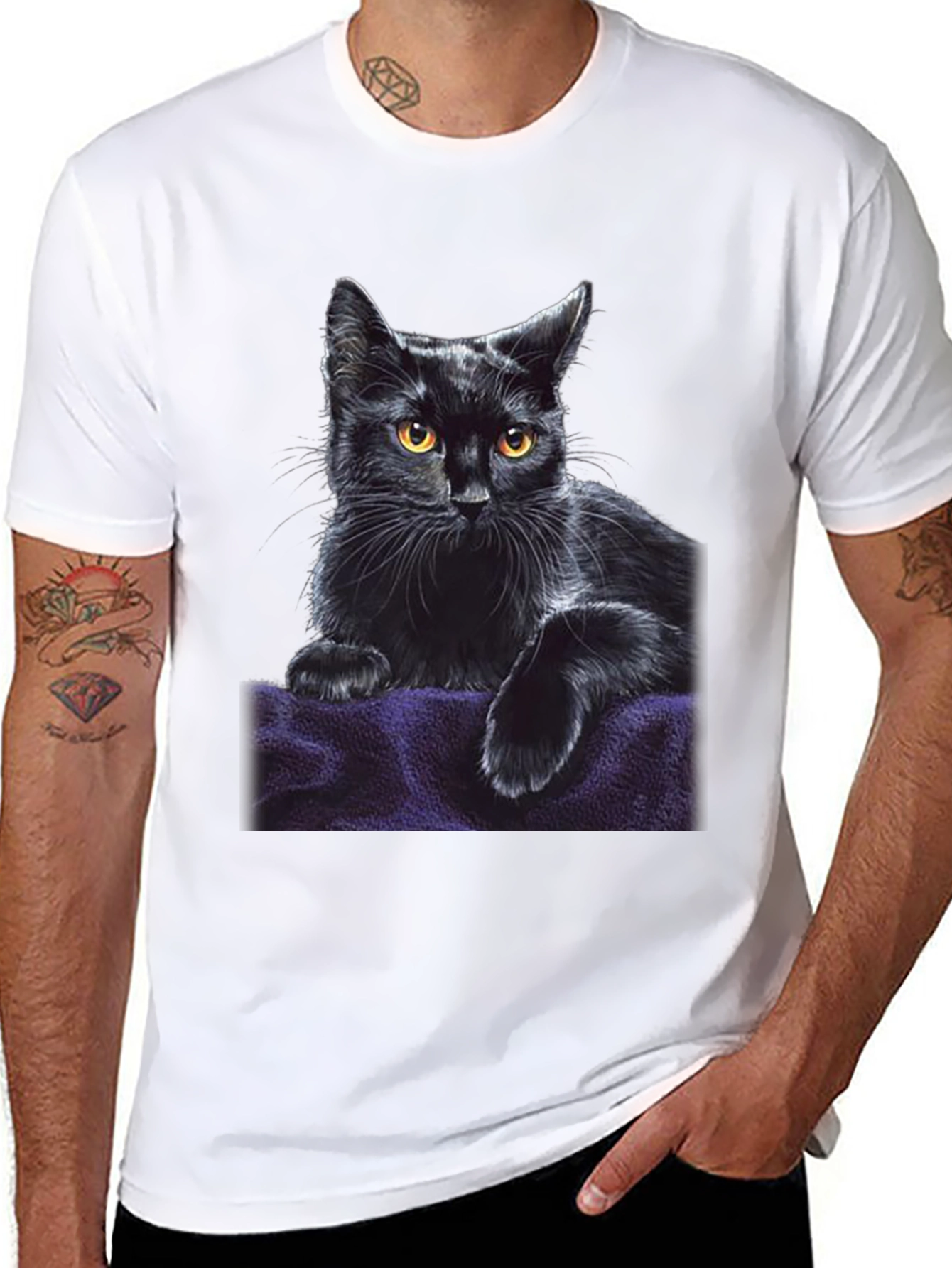 Black Cat Graphic Tee - Unisex Soft Cotton T-Shirt