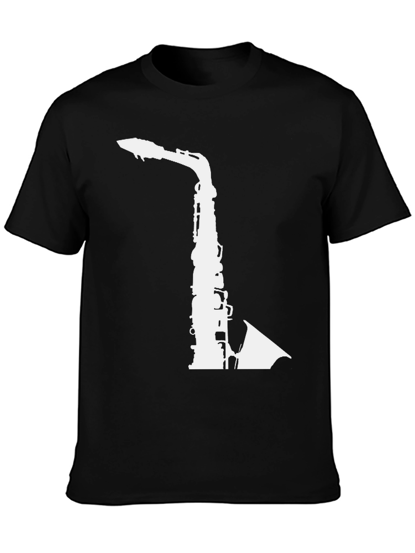 Saxophone Graphic Tee - Music Lovers Black T-Shirt