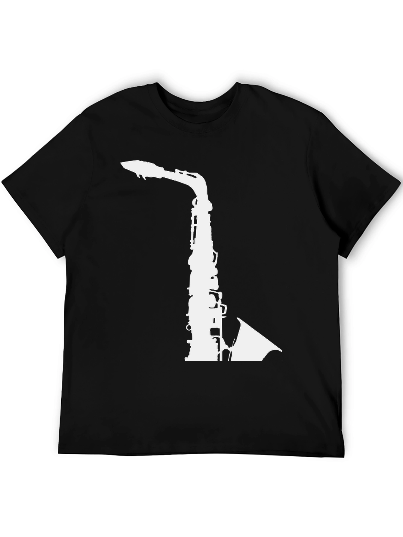 Saxophone Graphic Tee - Music Lovers Black T-Shirt