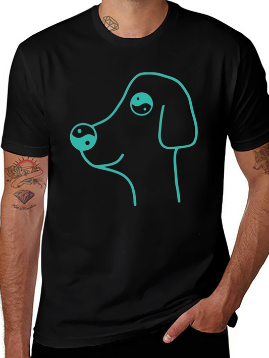 Dog Yin Yang Graphic Tee - Cool Minimalist Design