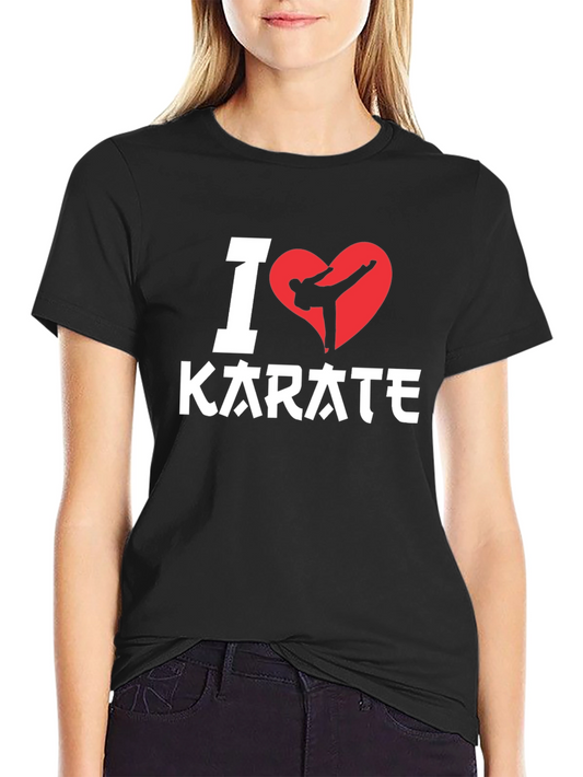 I Love Karate T-Shirt - Black Martial Arts Graphic Tee