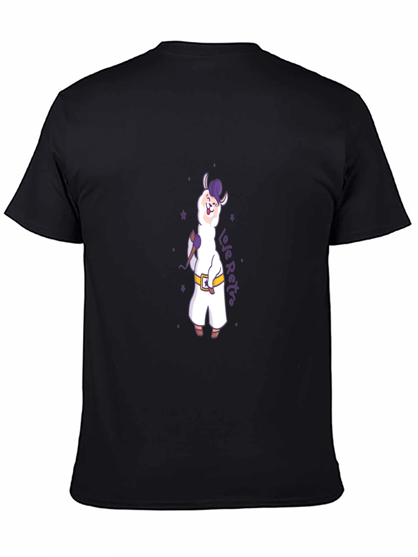 Llama Retro Graphic T-Shirt - Black