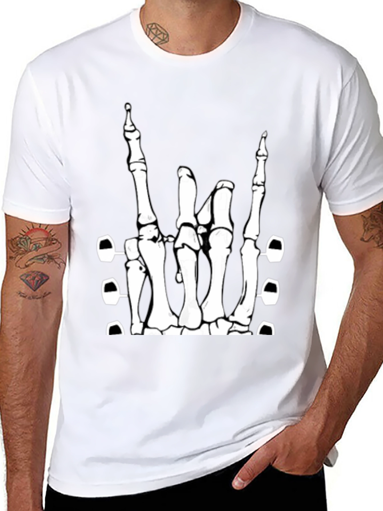 Rock On Skeleton Hand T-Shirt