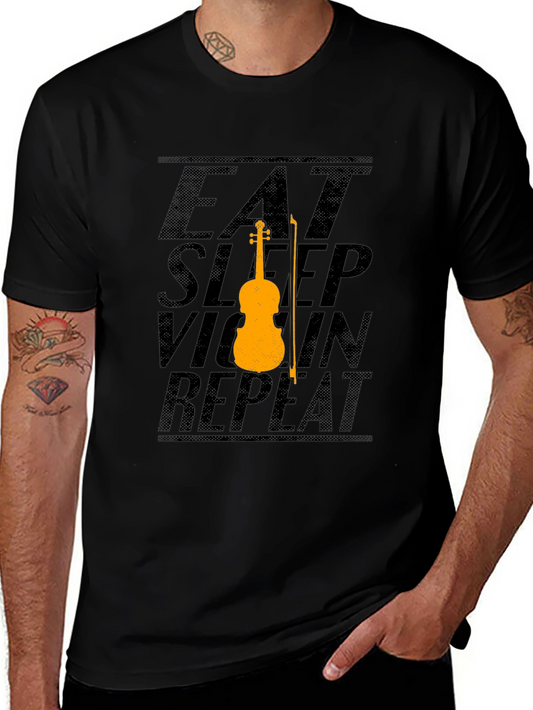 Eat Sleep Violin Repeat Black T-Shirt