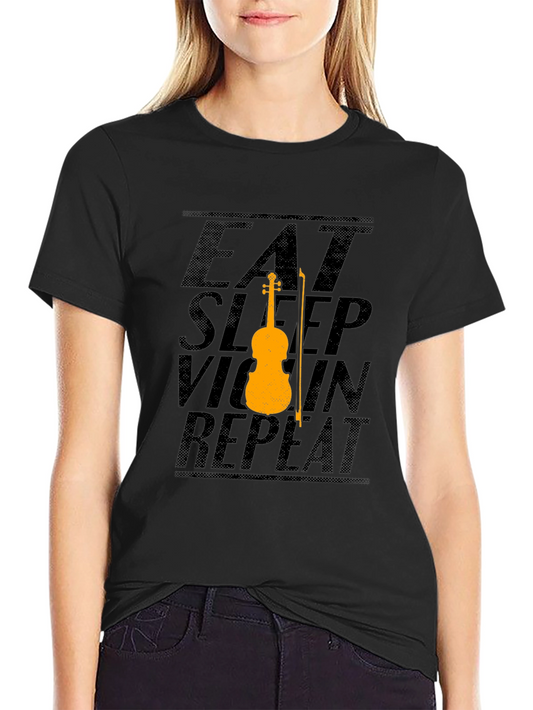 Eat Sleep Violin Repeat Black T-Shirt