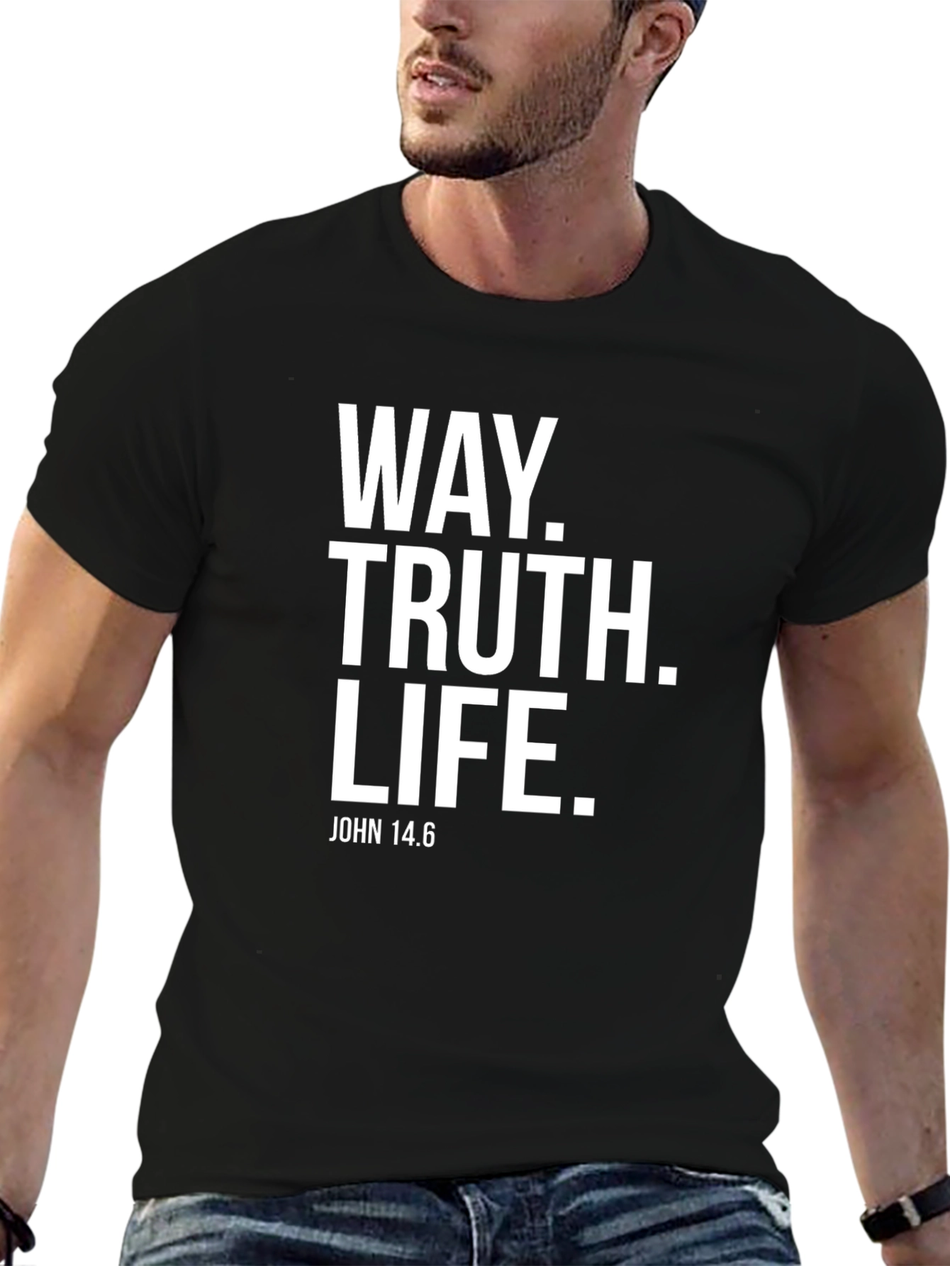 Way Truth Life John 14:6 Black T-Shirt