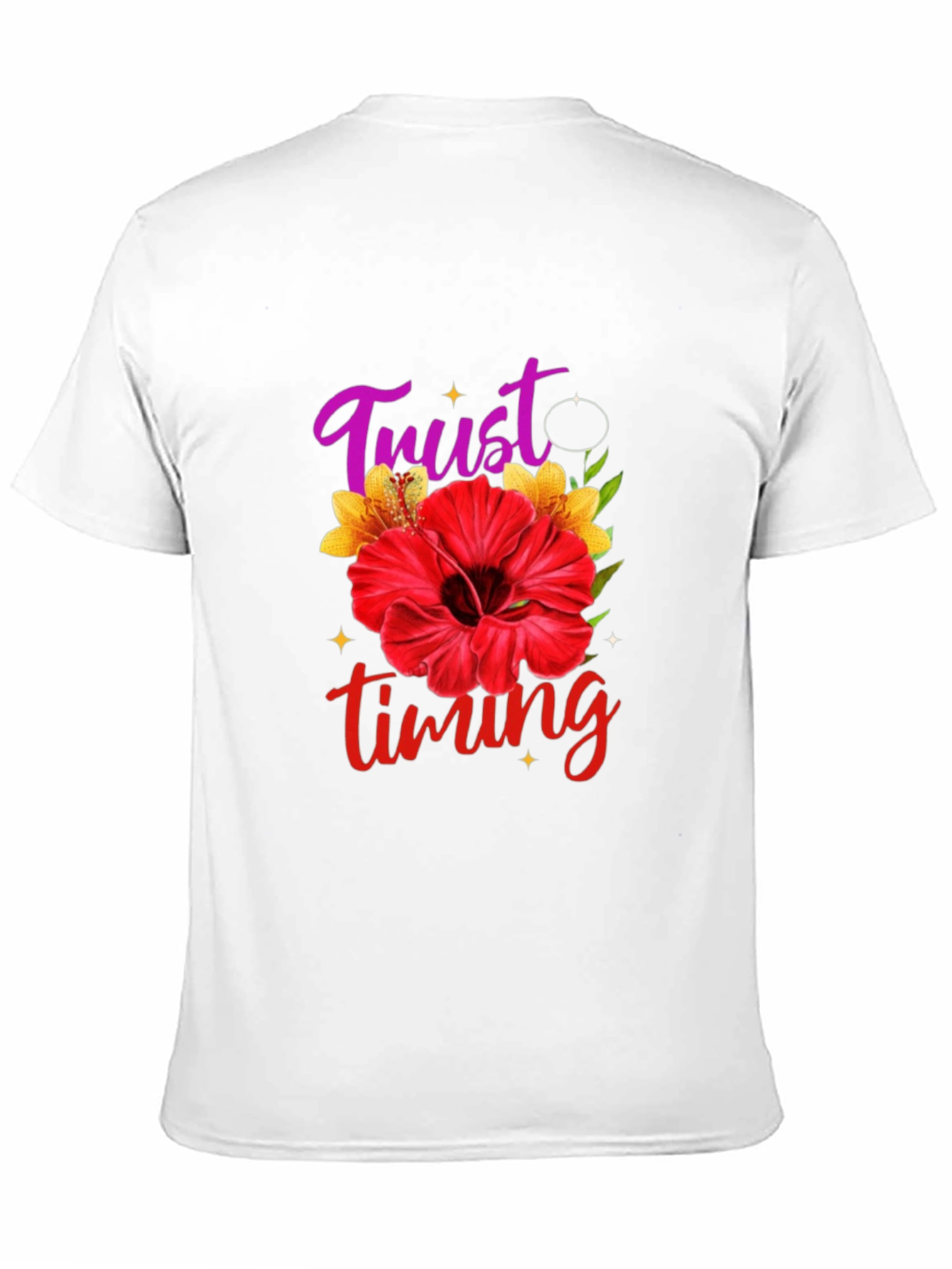 Trust Timing Floral Black T-Shirt
