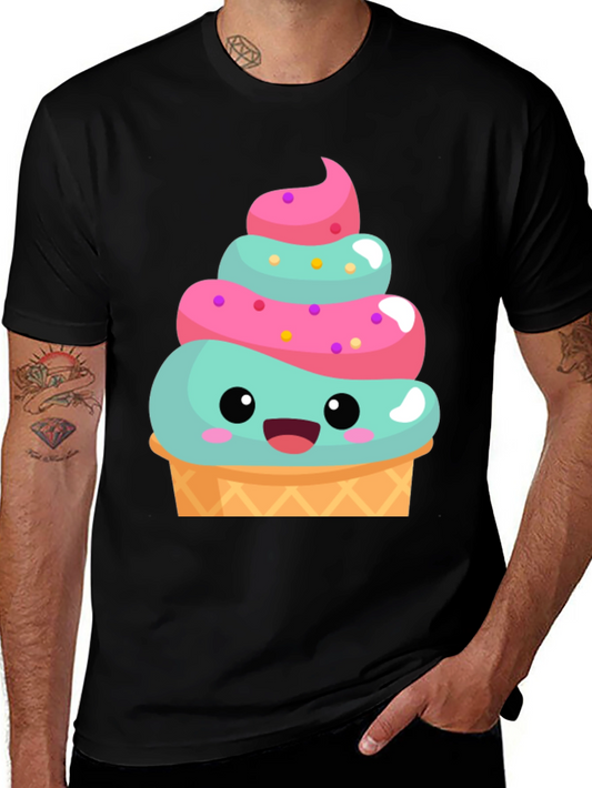 Cute Ice Cream Cone Graphic Tee - Fun Summer Shirt