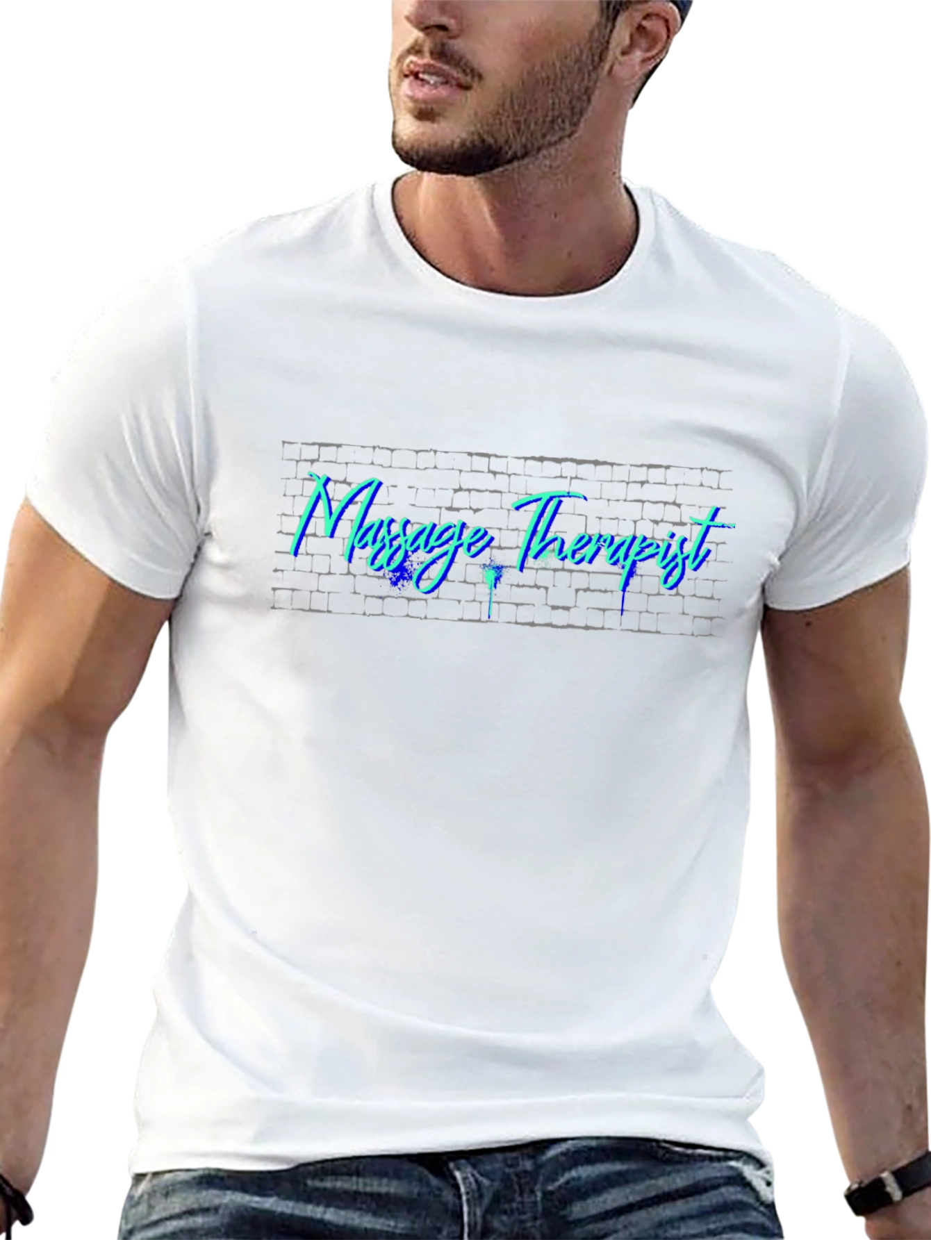 Massage Therapist Brick Wall Graphic Tee