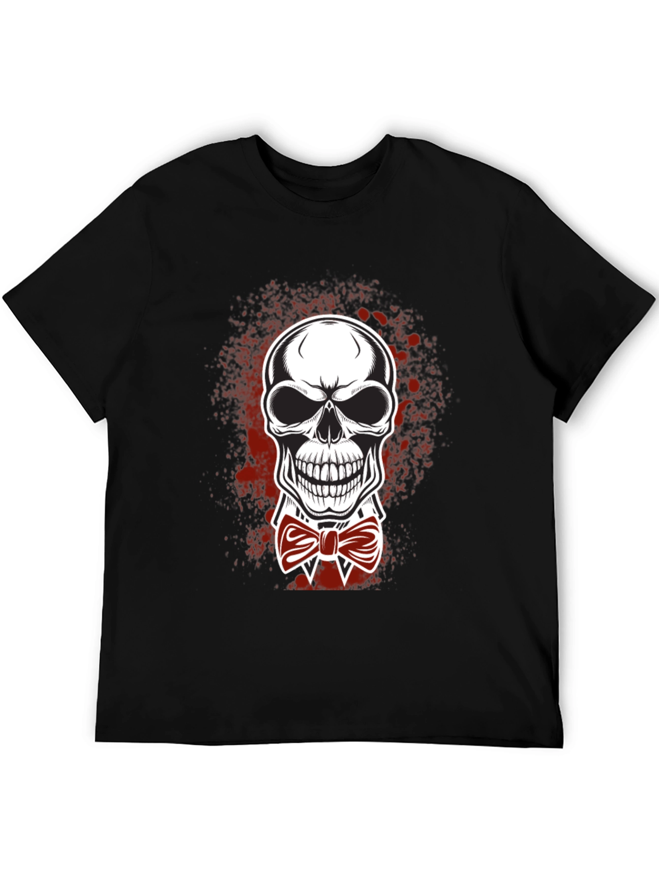 Skull Bowtie Graphic Tee - Mens Black T-Shirt