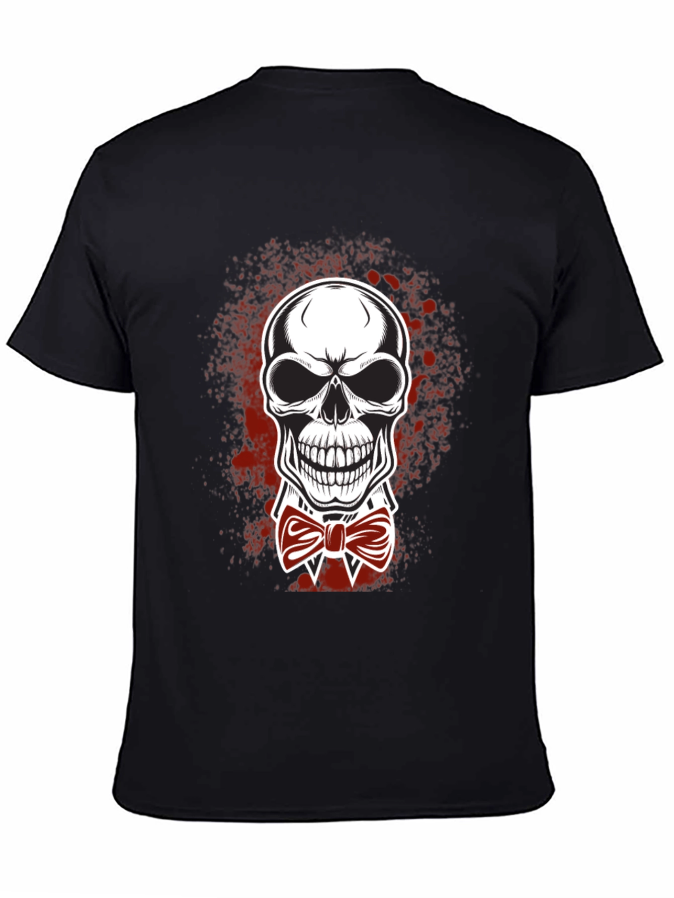 Skull Bowtie Graphic Tee - Mens Black T-Shirt