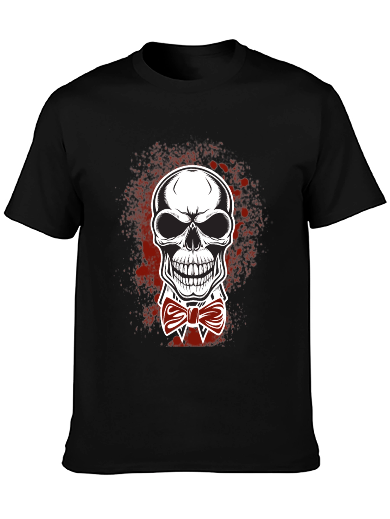 Skull Bowtie Graphic Tee - Mens Black T-Shirt