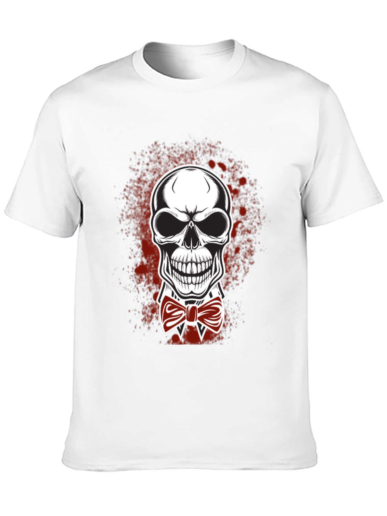 Skull Bowtie Graphic Tee - Mens Black T-Shirt