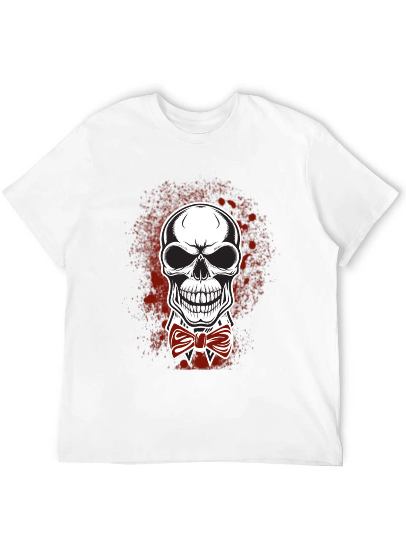 Skull Bowtie Graphic Tee - Mens Black T-Shirt