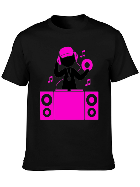 DJ Graphic Tee - Black Cotton T-Shirt