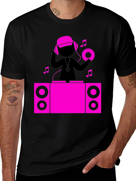 DJ Graphic Tee - Black Cotton T-Shirt