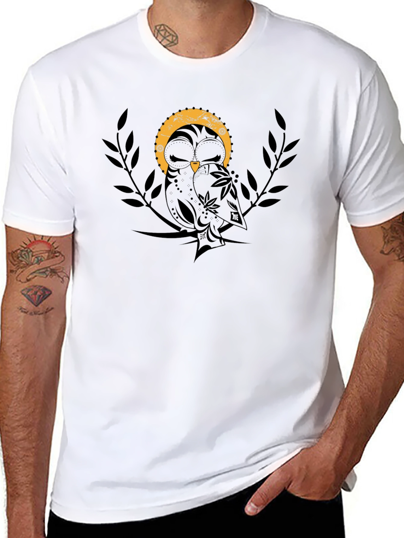 Owl Graphic Black T-Shirt