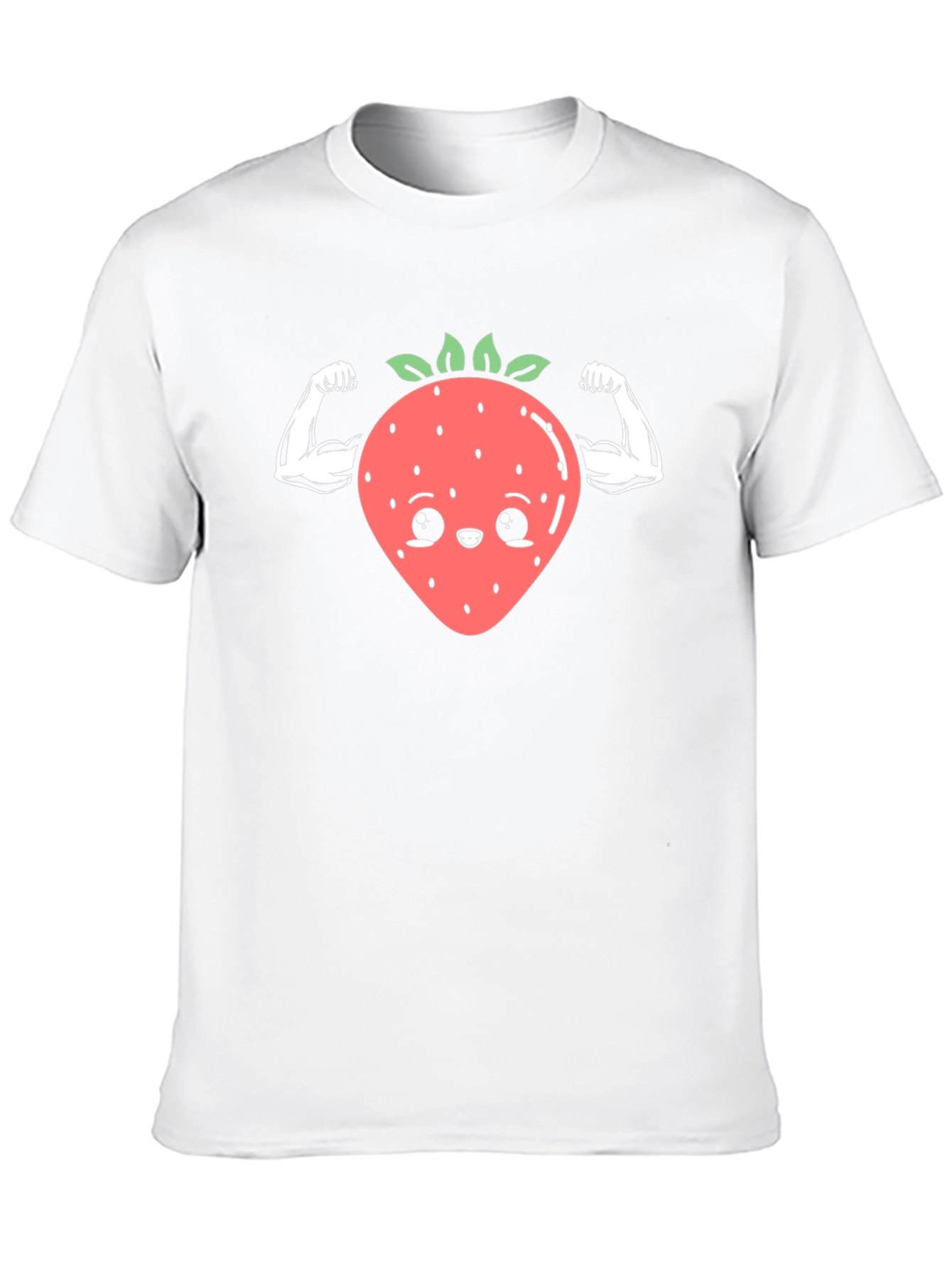 Funny Strawberry Muscles Black T-Shirt