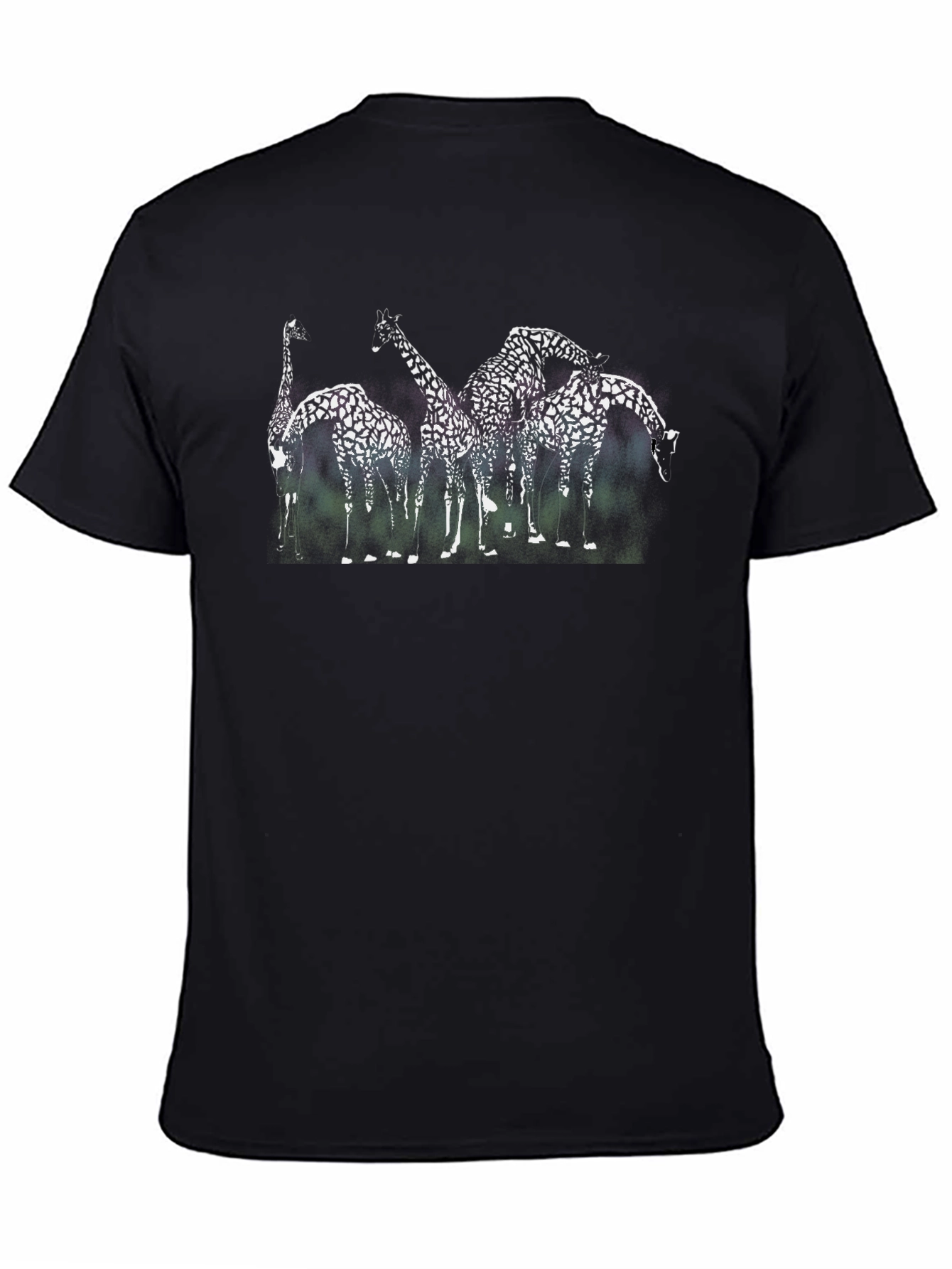 Giraffe Print Black T-Shirt - Animal Graphic Tee