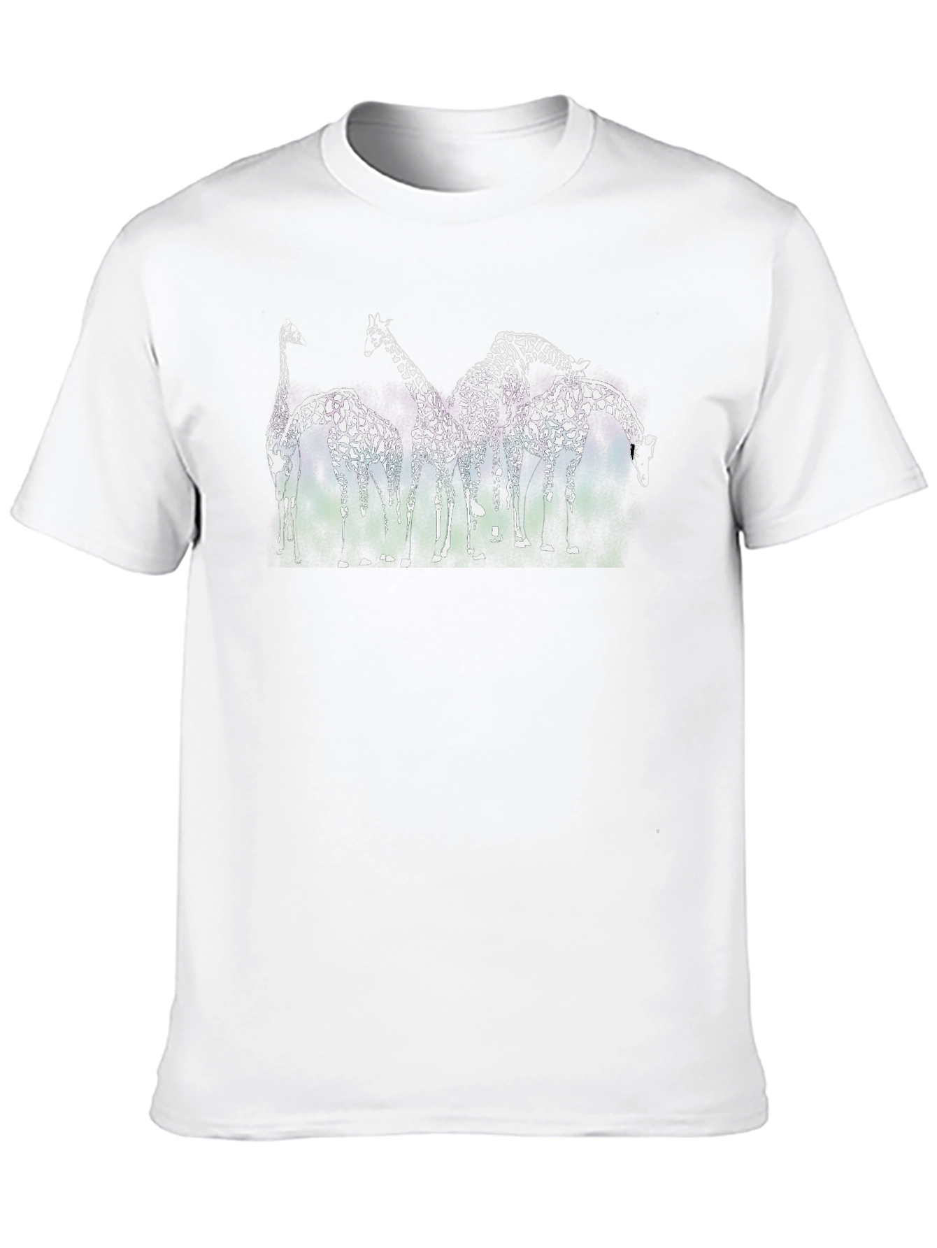 Giraffe Print Black T-Shirt - Animal Graphic Tee