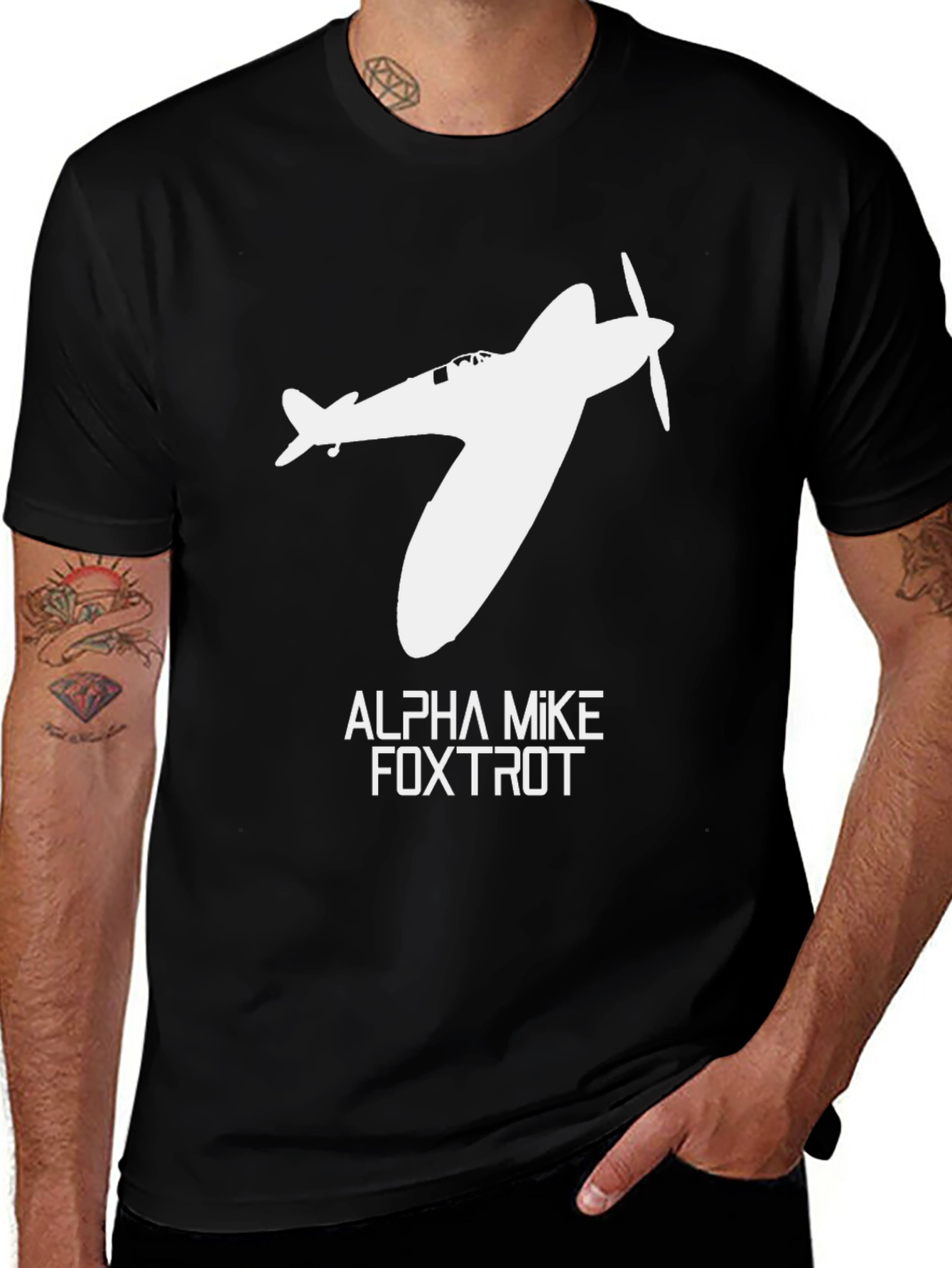 Spitfire Plane T-Shirt - Alpha Mike Foxtrot
