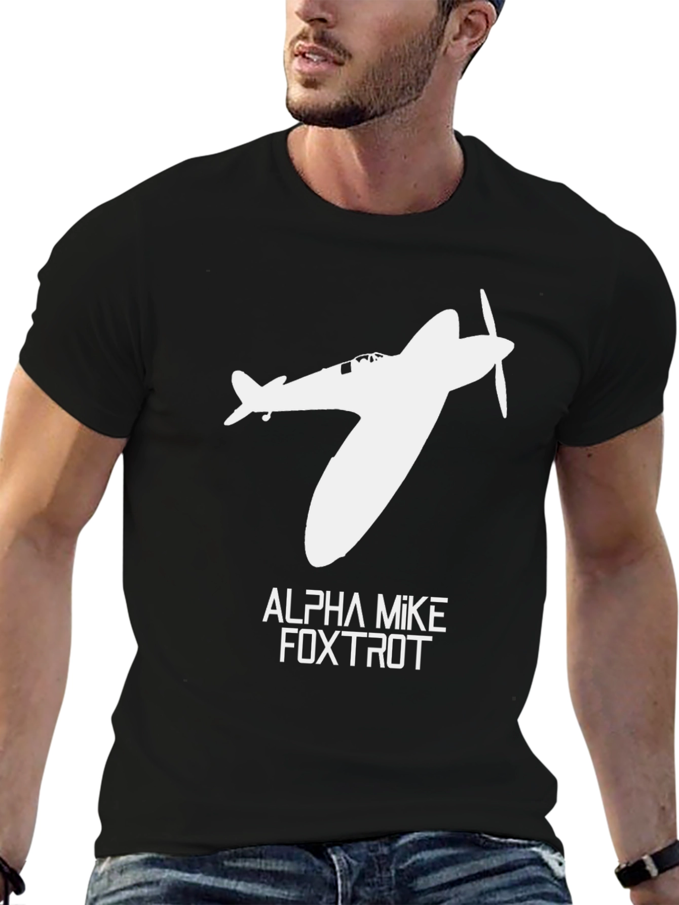 Spitfire Plane T-Shirt - Alpha Mike Foxtrot