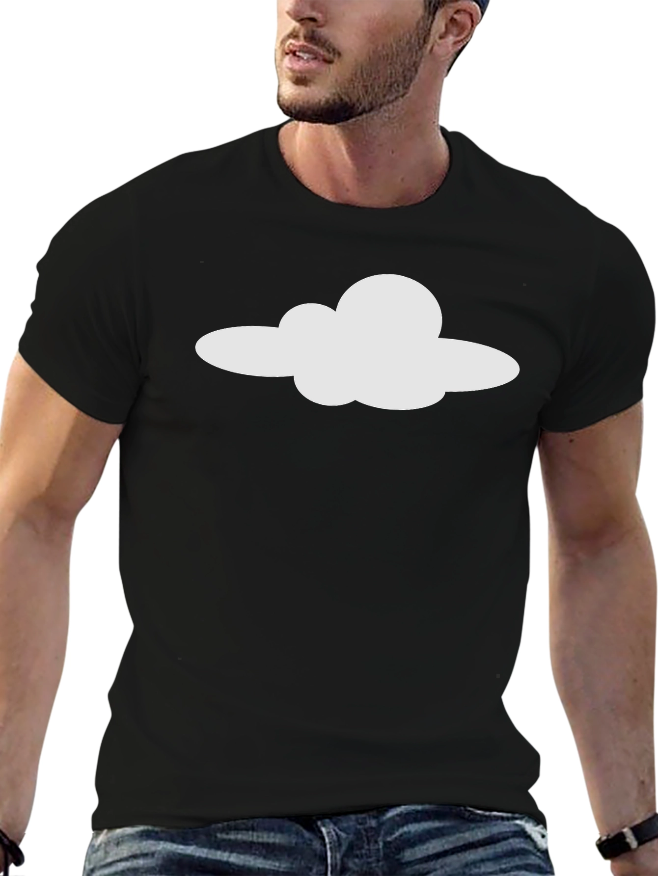 Cloud Graphic Tee - Stylish Black T-Shirt