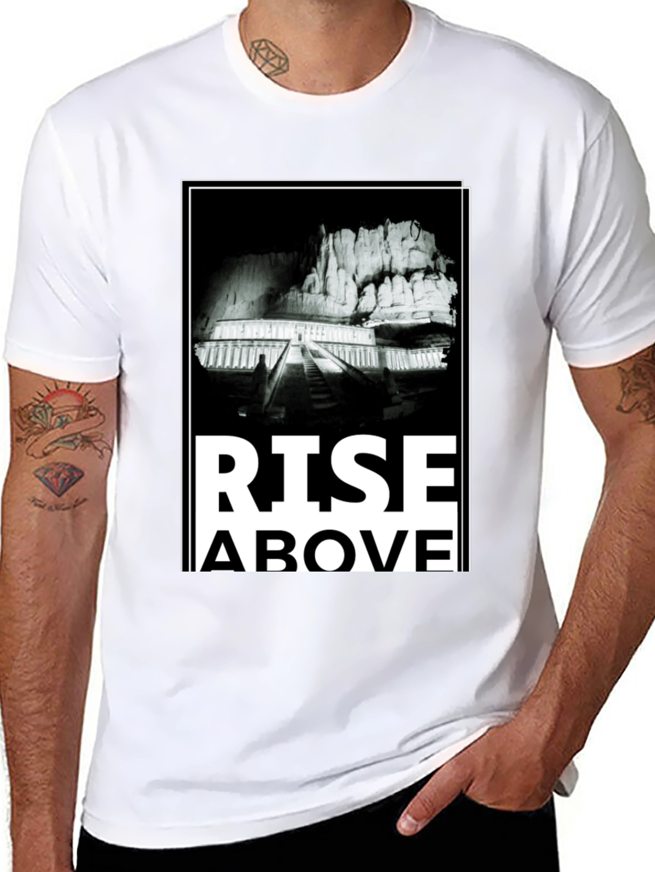 Rise Above Graphic Tee - Mens Black T-Shirt
