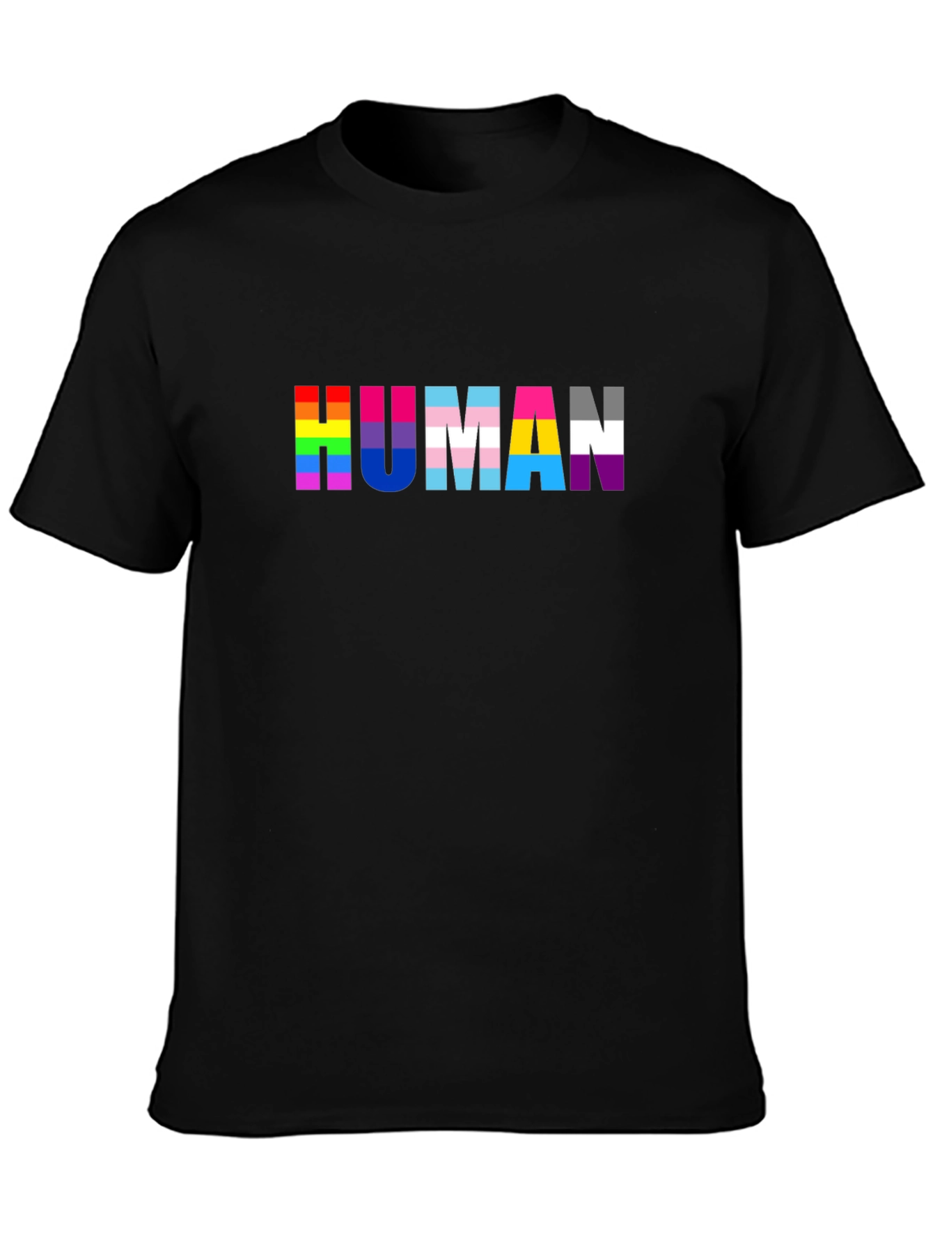 LGBTQ+ Pride Human T-Shirt - Unisex Black Tee