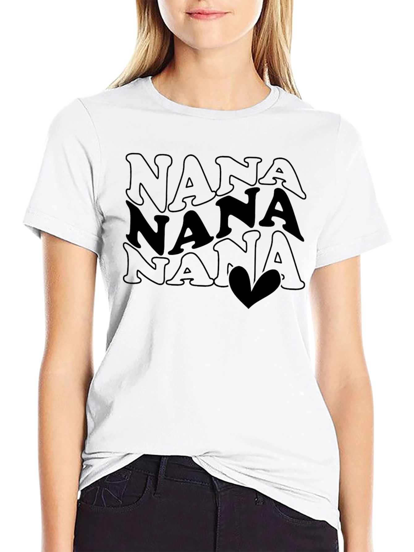 Nana Love Graphic T-Shirt - Black