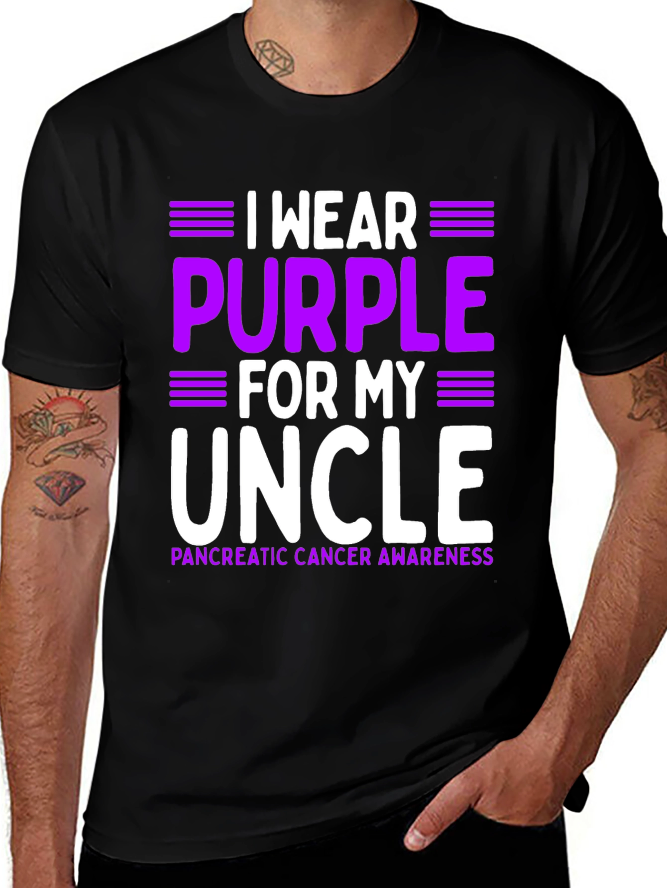 Purple for My Uncle Pancreatic Cancer Awareness T-Shirt