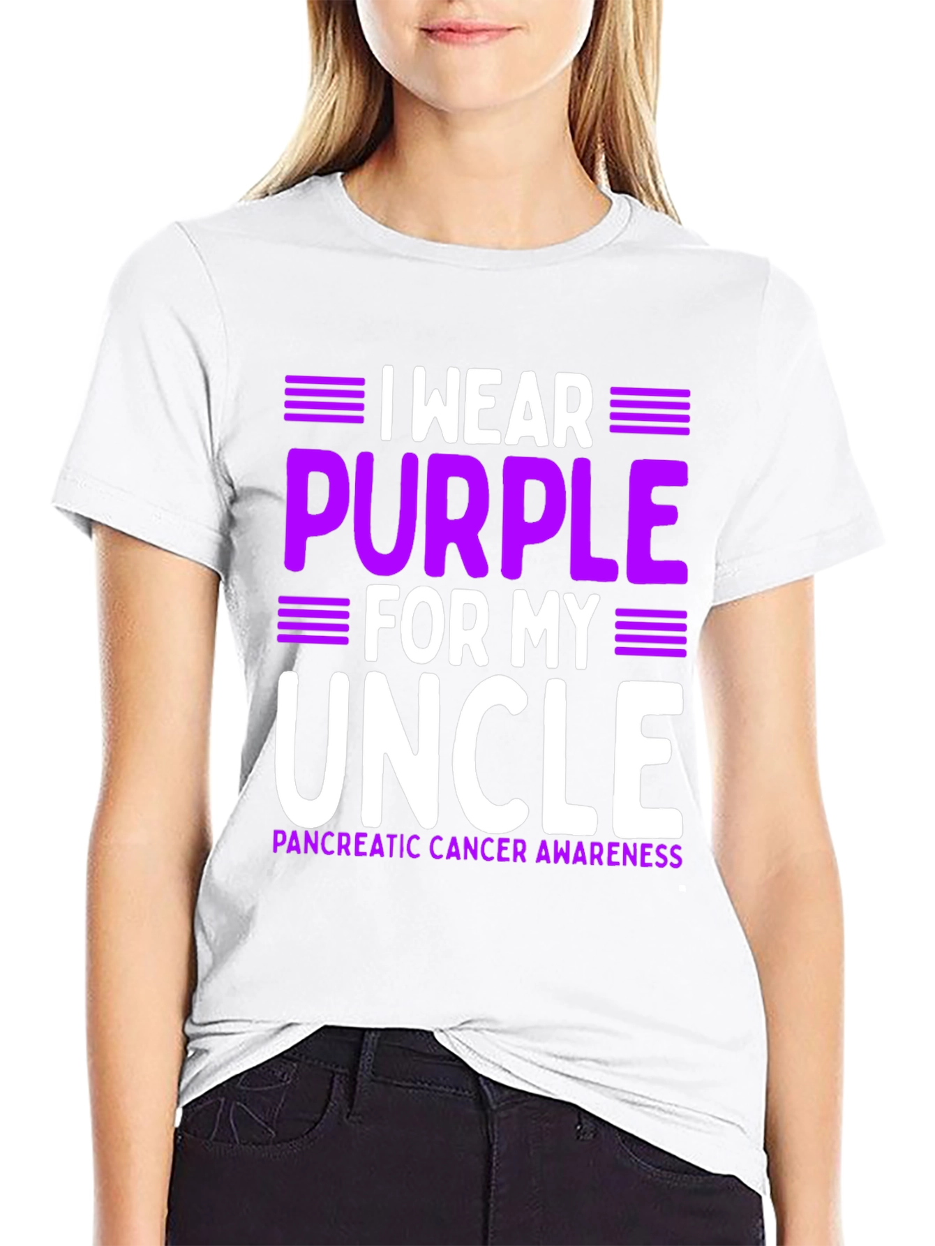 Purple for My Uncle Pancreatic Cancer Awareness T-Shirt