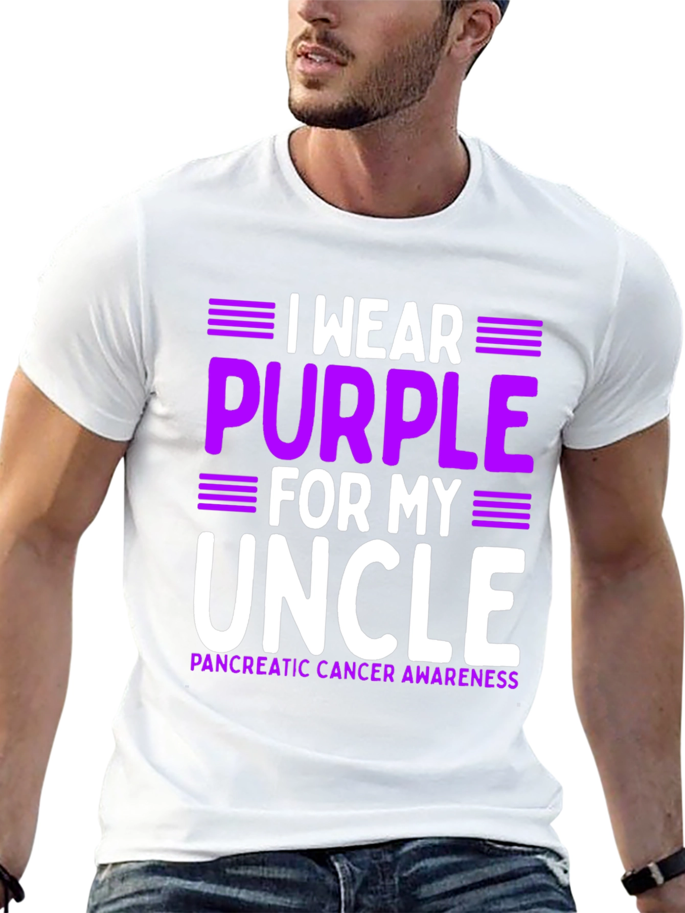 Purple for My Uncle Pancreatic Cancer Awareness T-Shirt