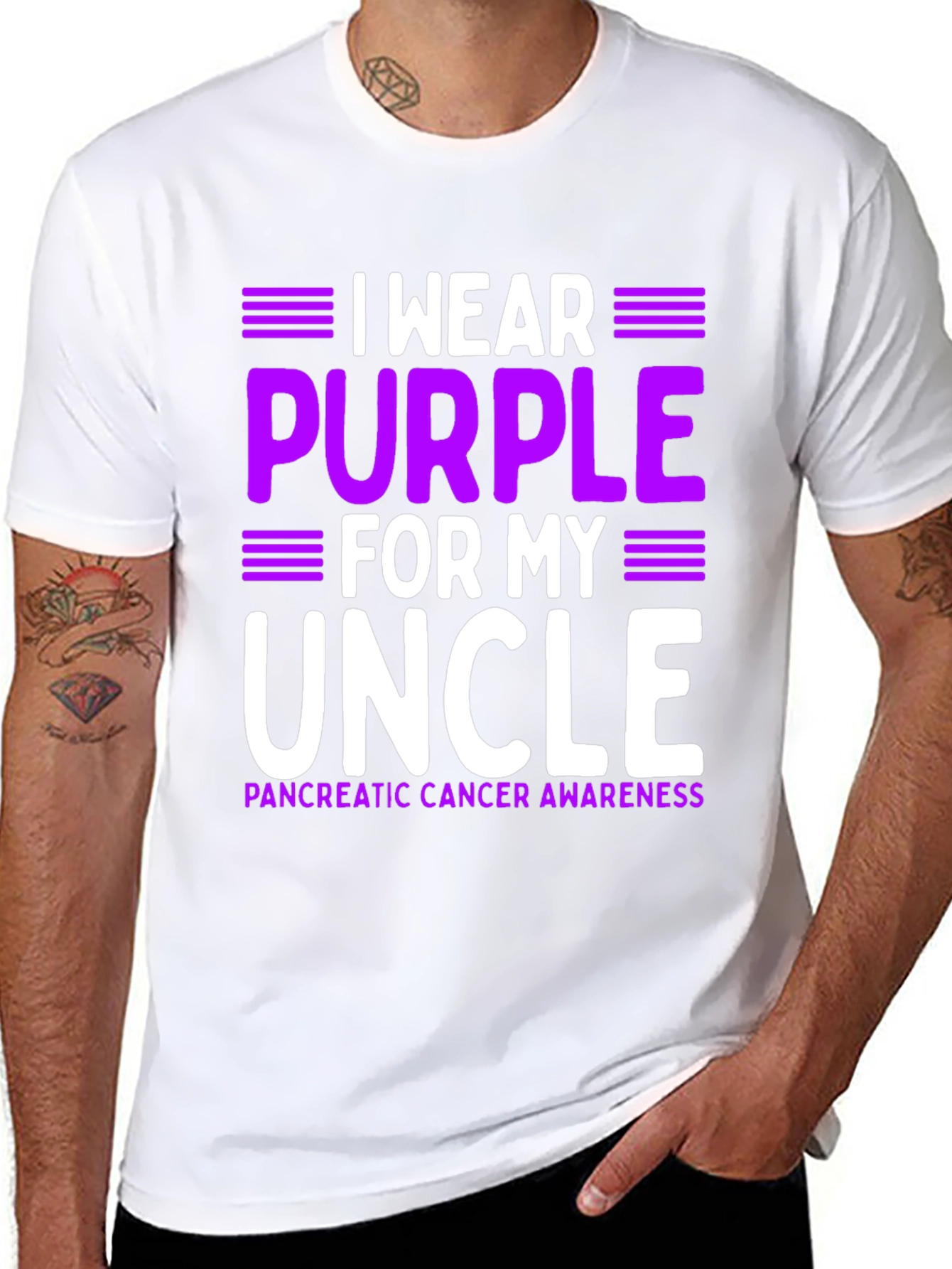 Purple for My Uncle Pancreatic Cancer Awareness T-Shirt