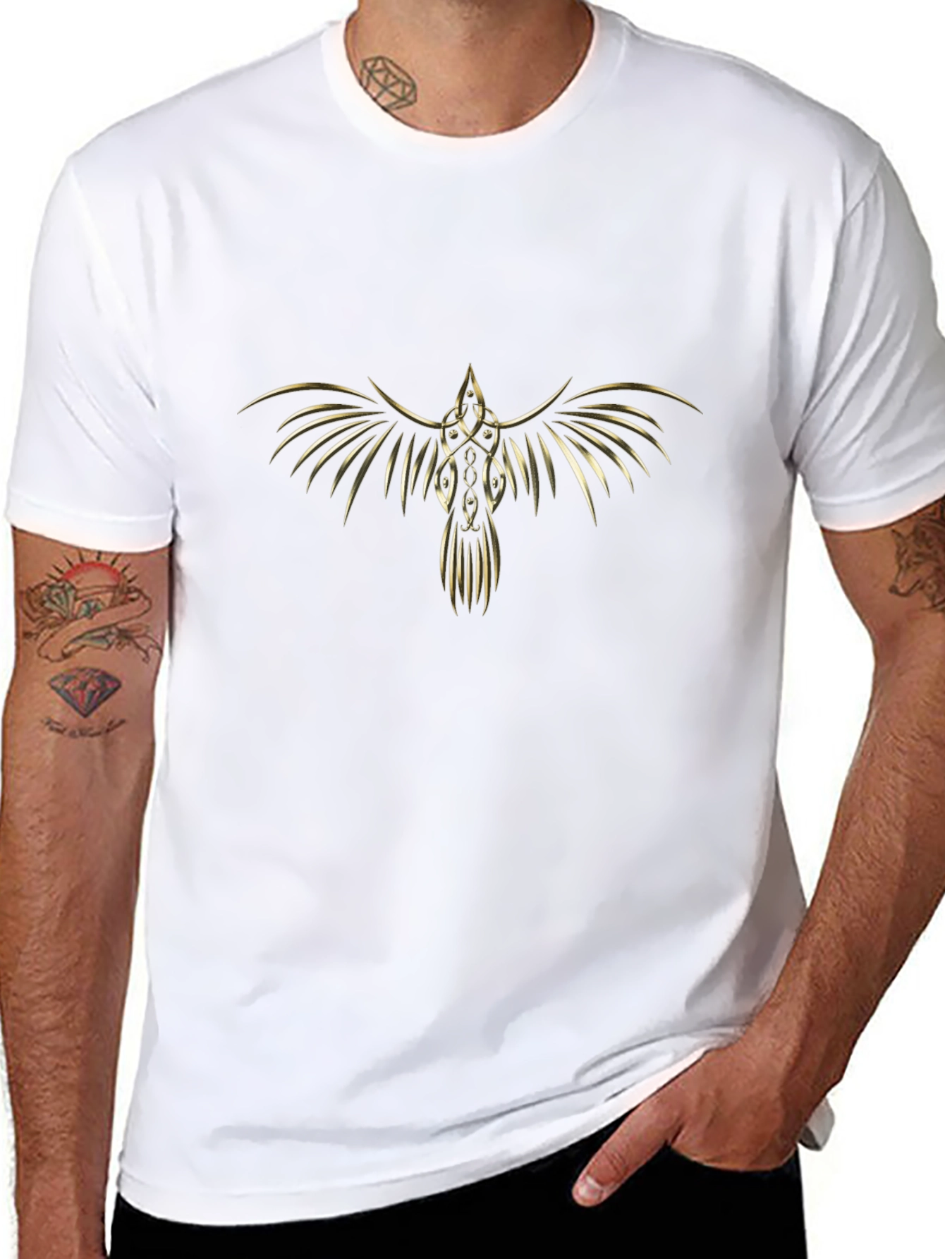 Raven Graphic T-Shirt - Stylish Black Tee
