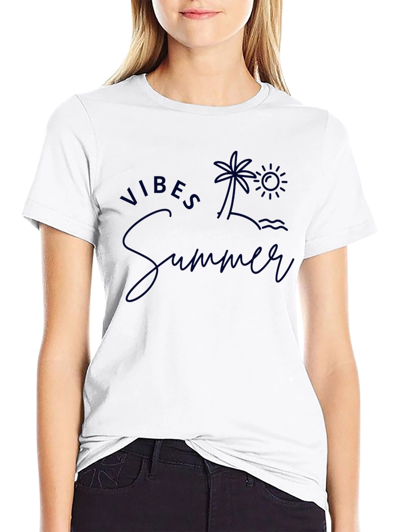 Summer Vibes Graphic Tee - Island Palm Tree