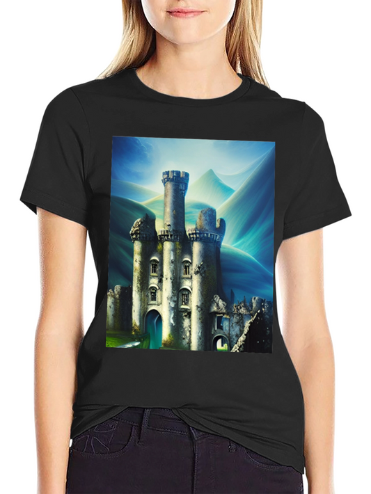 Castle Print Black T-Shirt