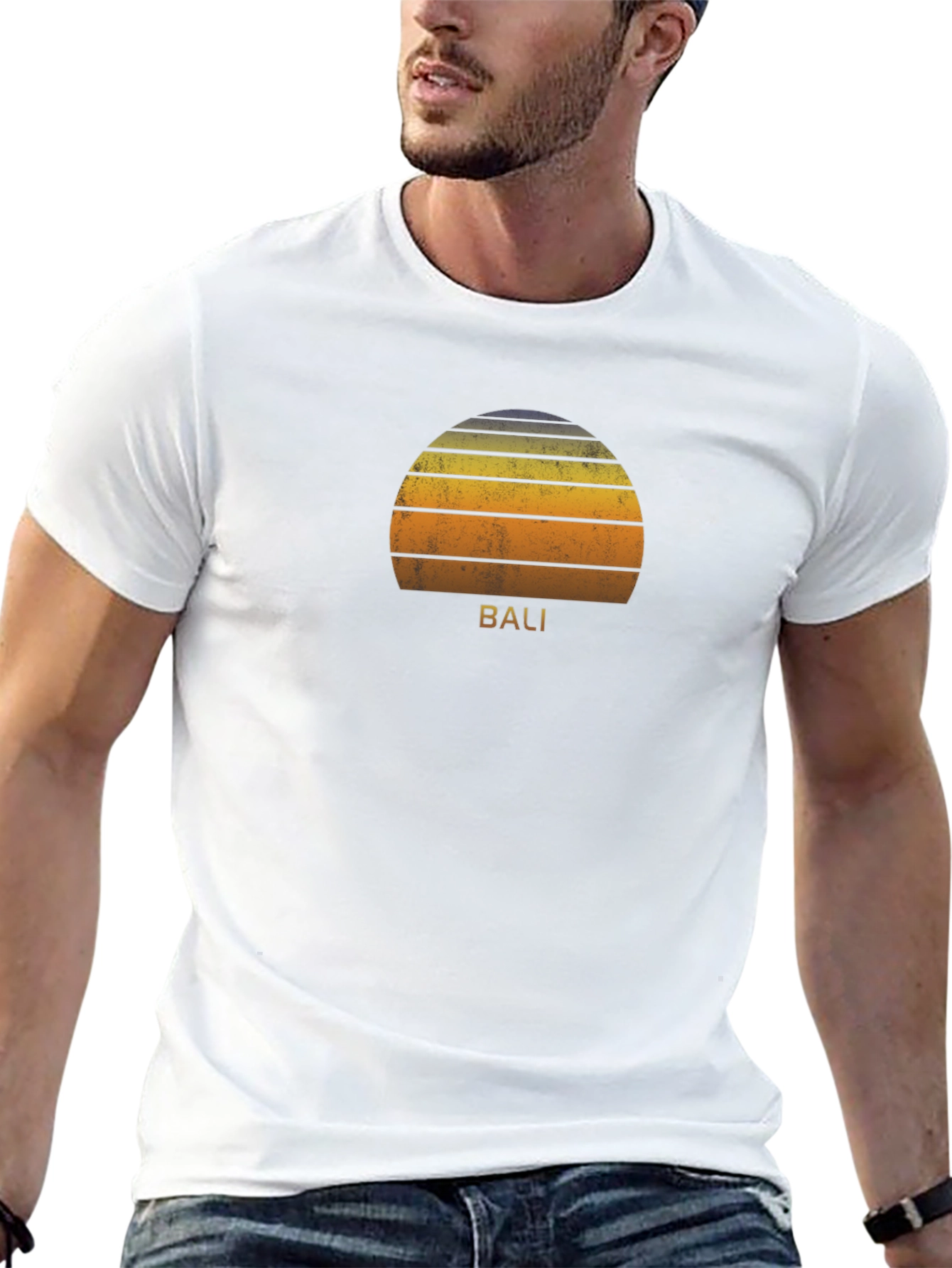 Bali Sunset Graphic Tee - Soft Cotton Black T-Shirt