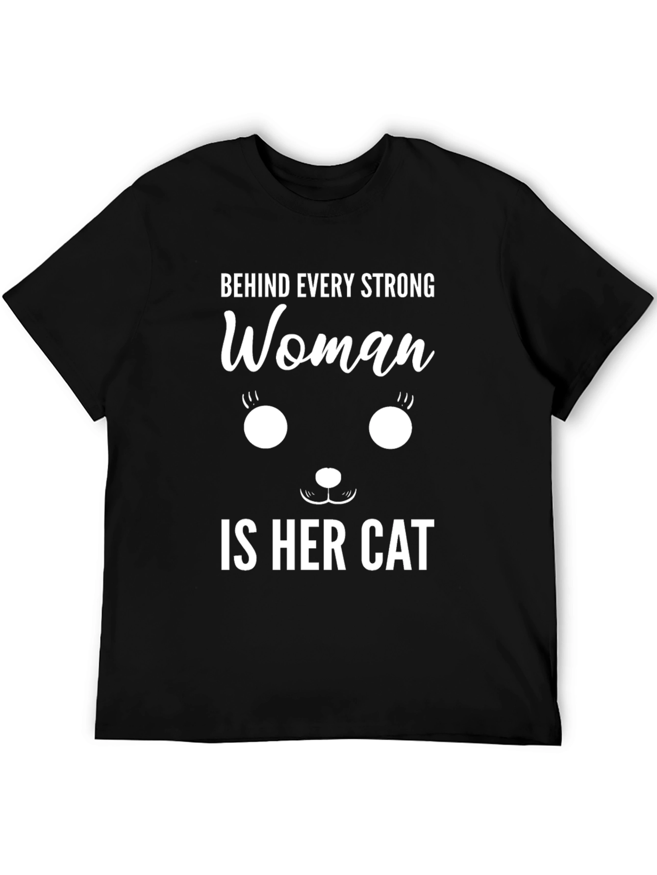 Strong Woman Cat Graphic T-Shirt