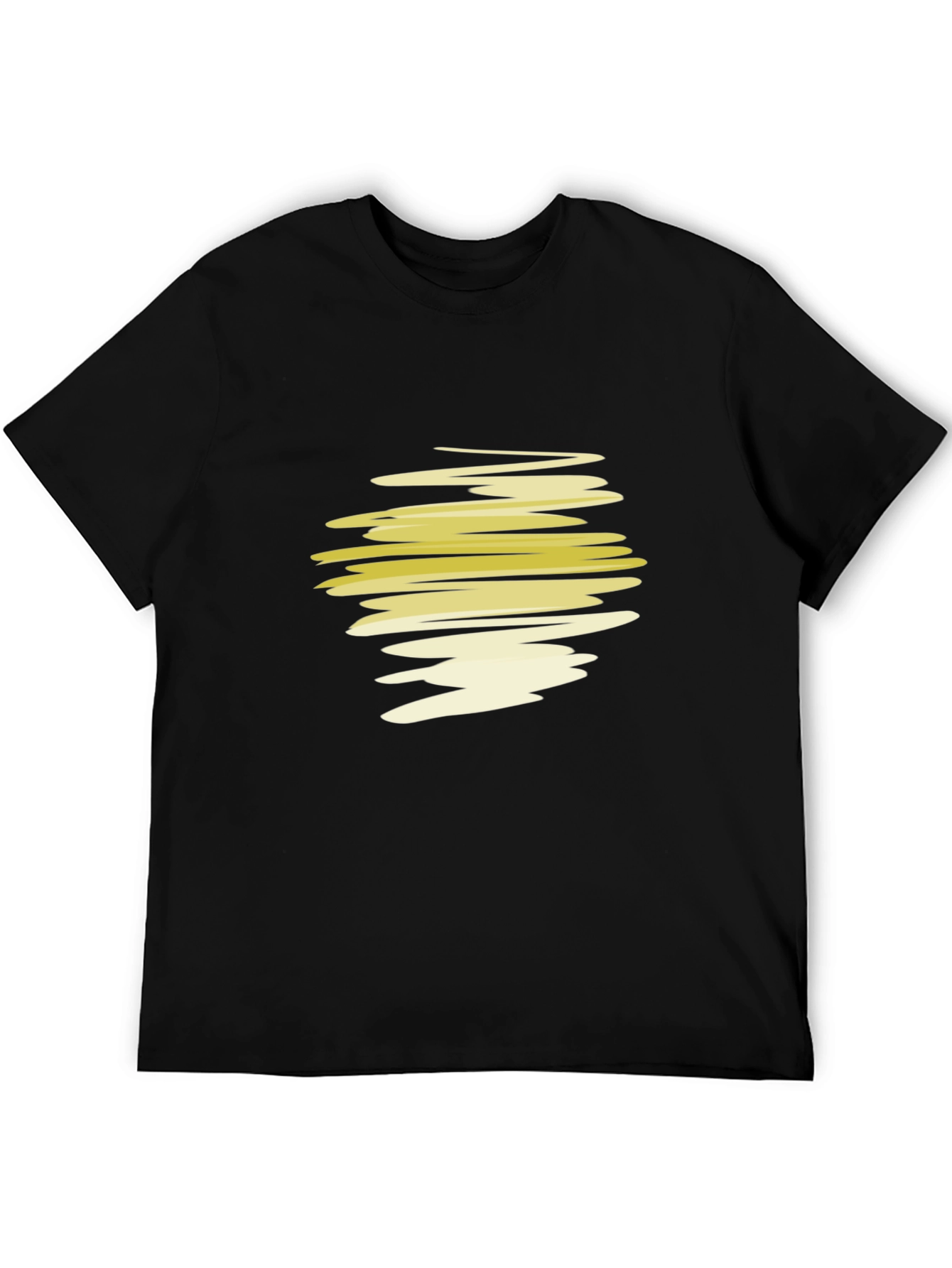 Abstract Yellow Scribble Graphic T-Shirt