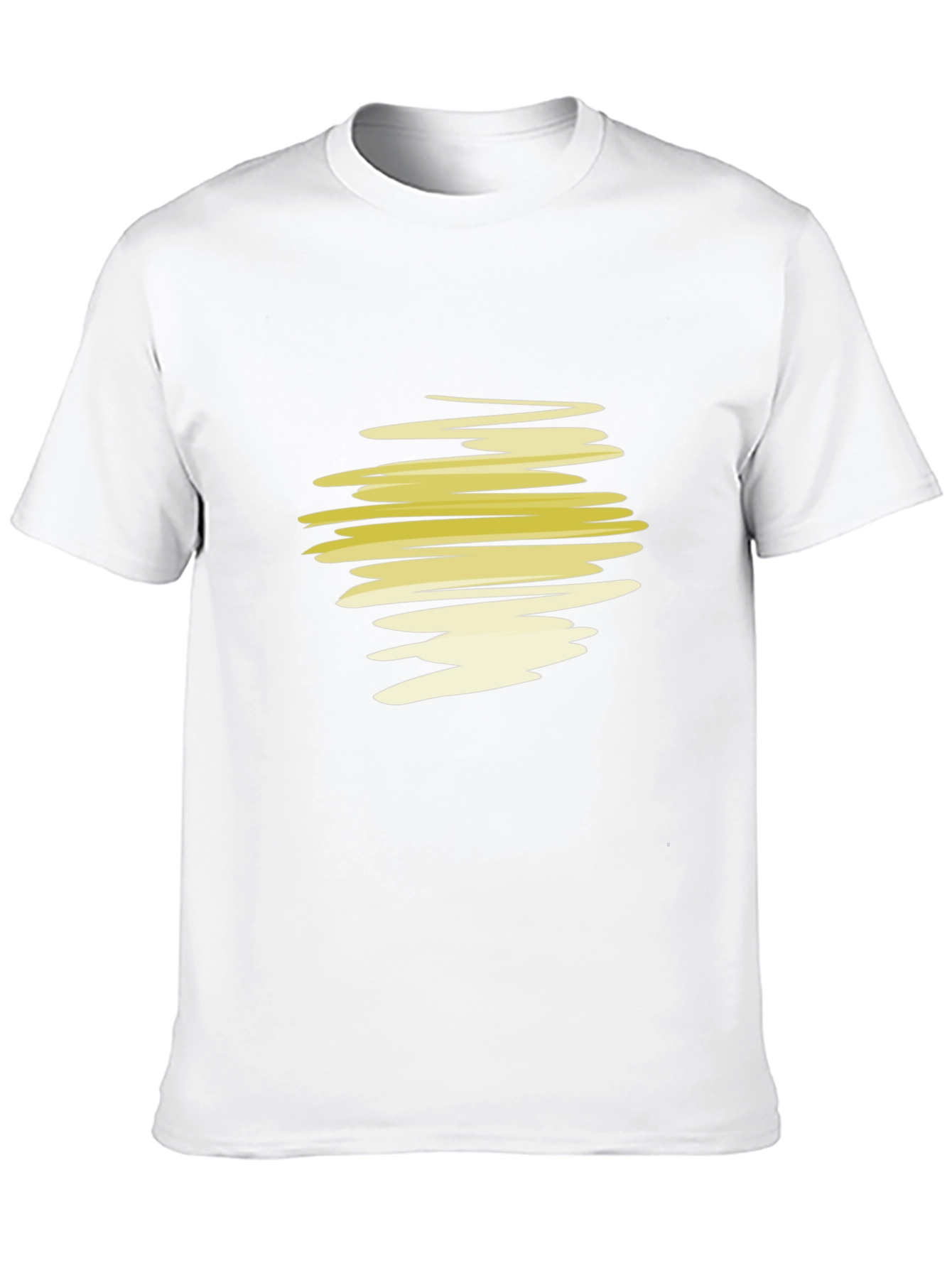 Abstract Yellow Scribble Graphic T-Shirt