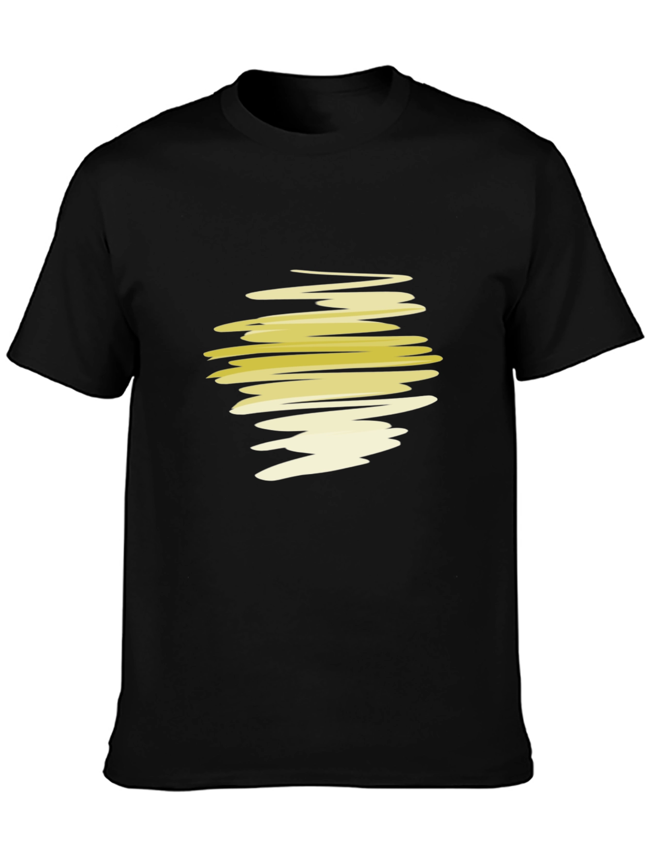 Abstract Yellow Scribble Graphic T-Shirt