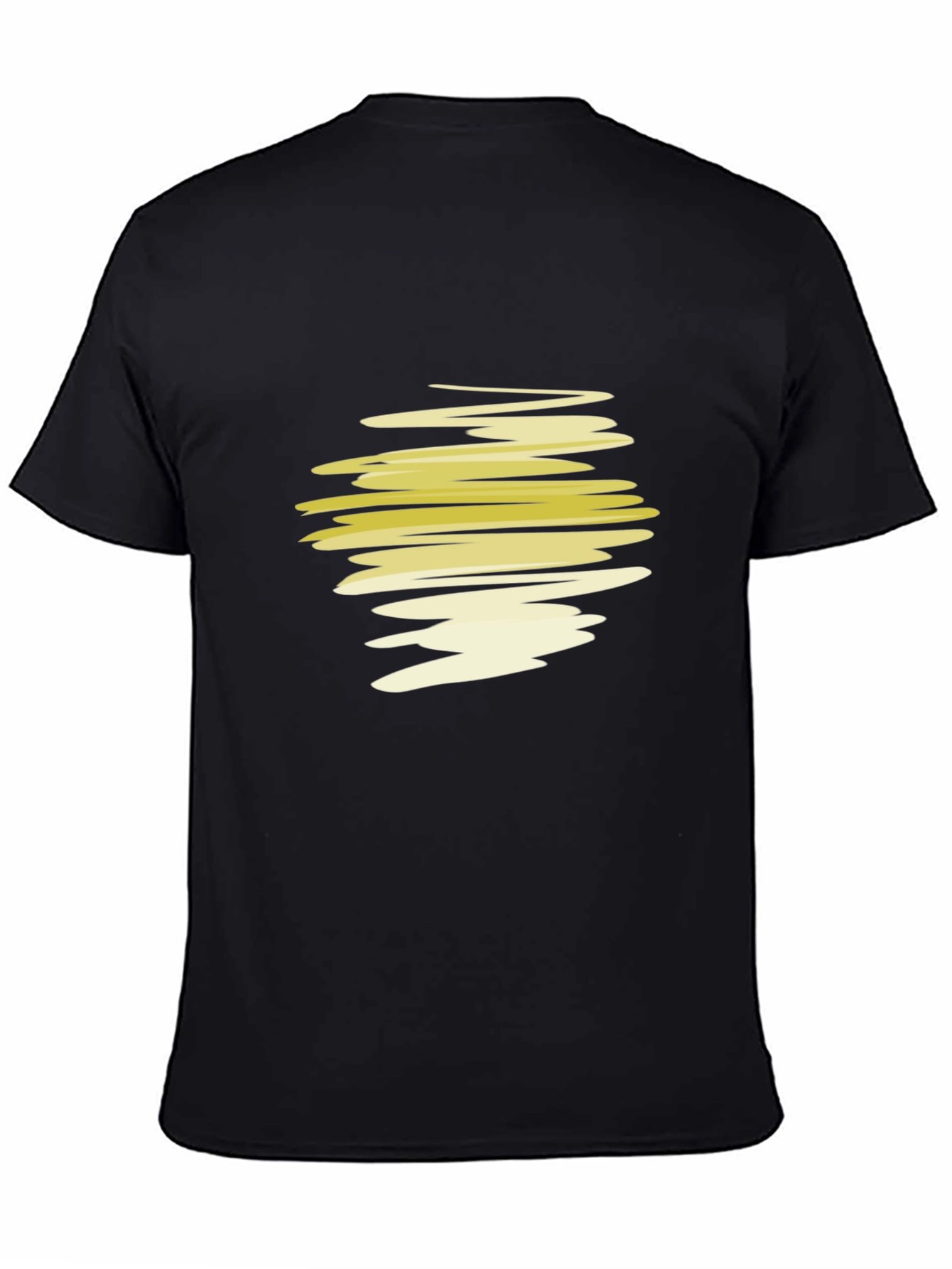 Abstract Yellow Scribble Graphic T-Shirt